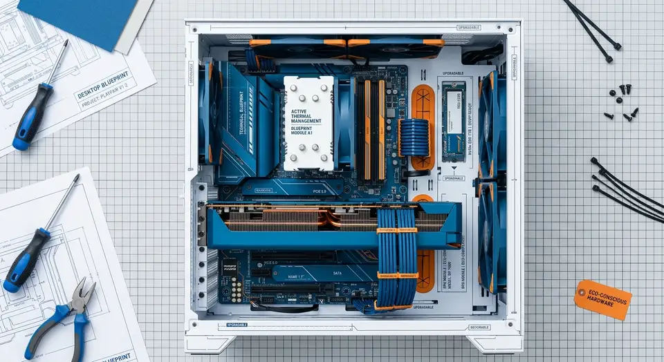 Desktop Interior with modular GPU slots